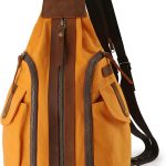 Jannloe Canvas Sling Bag Small Crossbody Backpack for Women Men Casual Shoulder Daypack Outdoor Rucksack Hiking Travel